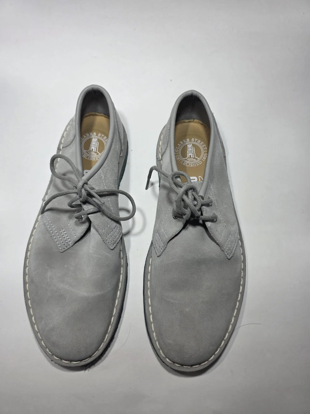 Clarks Originals Men’s 7M Gray Suede Lace Up Casual Wallabee Shoes